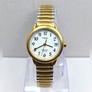 Timex Easy Reader Watch Women Two Tone Date New Battery  - Indiglo Not Working -